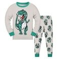 thumbnail image 1 of BOOMNY Toddler Boys 2 Peice Pajamas Sets Dinosaur Graphic Long Sleeve Sleepwear Tops Pants Pjs Set for Kids Cozy Loungewear Homewear, 1 of 4