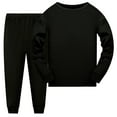 thumbnail image 1 of BOOMNY Toddler Boys 2 Peice Pajamas Sets Solid Long Sleeve Sleepwear Tops Pants Pjs Set for Kids Cozy Loungewear Homewear, 1 of 4