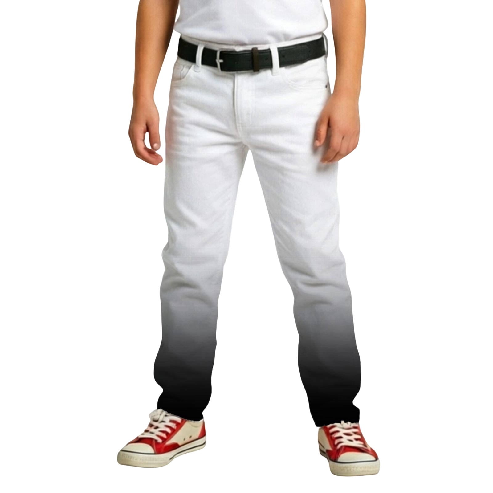 BOOMNY Toddler Boys Cargo Pants Elastic Waist Gradient Color Wide Leg ...
