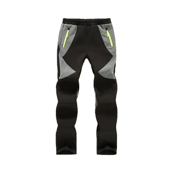 BOOMNY Toddler Boys Skiing Pants Straight Leg Snow Jogger Pants for Boys Patchwork Color Windproof Thermal Hiking Softshell Trousers for Children