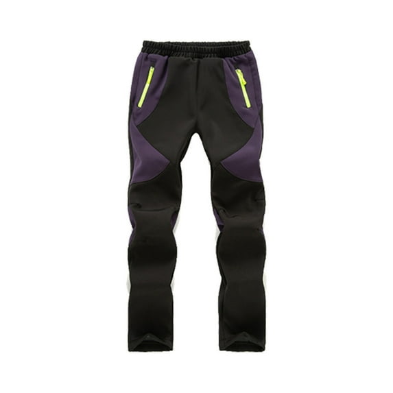 BOOMNY Toddler Boys Skiing Pants Straight Leg Snow Jogger Pants for Boys Patchwork Color Windproof Thermal Hiking Softshell Trousers for Children