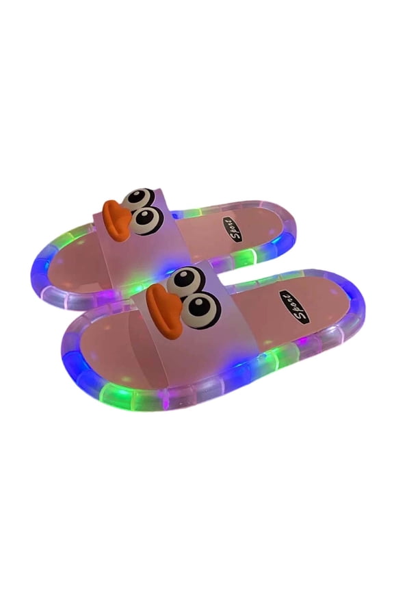Toddler Boys Girls Slippers Light Up Cartoon Anti Slip Open Toe Summer Slippers Slip On For Indoor Homewear