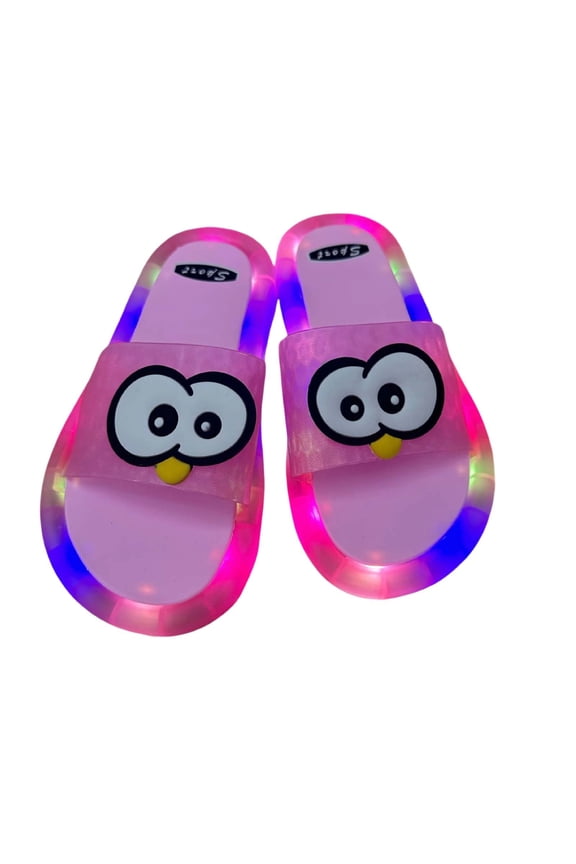 Toddler Boys Girls Slippers Light Up Cartoon Anti Slip Open Toe Summer Slippers Slip On For Indoor Homewear