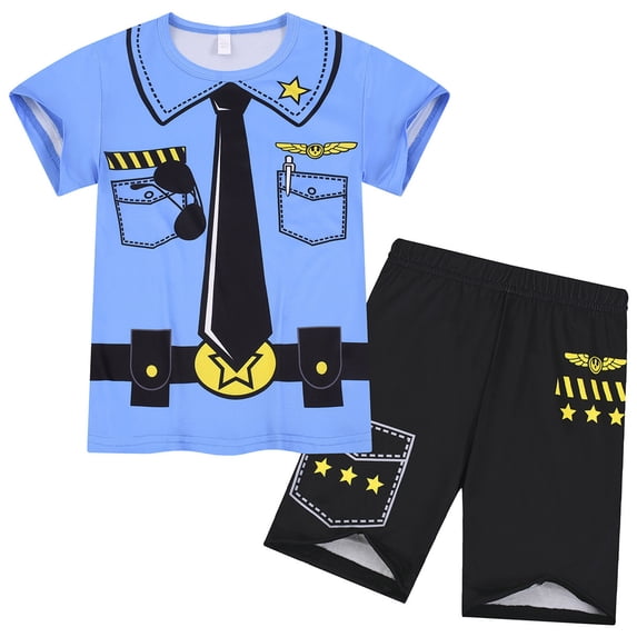BOOMNY Toddler Boys Loungewear Outfits Cartoon Graphic Short Sleeve Tshirts Shorts 2 Peice Sleepwear Set Cozy Lightweight Homewear