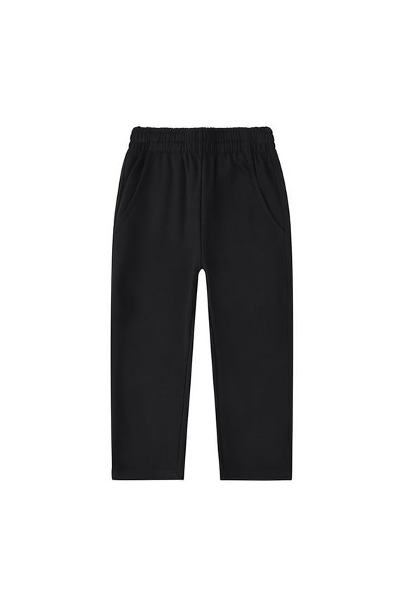 Toddler Boys School Uniform Pants Wide Leg Suit Pants for Boys Casual Solid Color Elastic Waist Cozy Athletic Trousers for Children