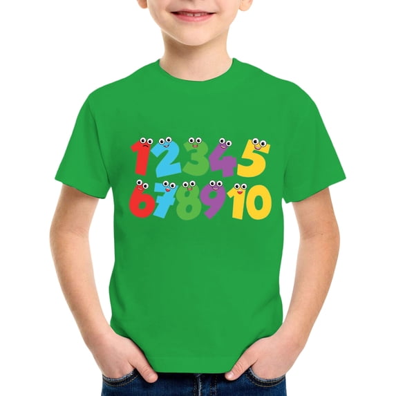 BOOMNY Toddler Boys Short Sleeve T Shirts Number Graphic T-Shirts Loose Tee Tops, Sizes 9-10 Years