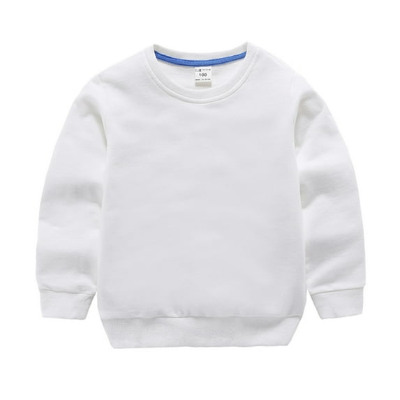 BOOMNY Toddler Boys Sweatshirts Solid Color Basic Sweatshirt For Boys Long Sleeve Warm Thermal Fall Winter Pullover Sweatshirts