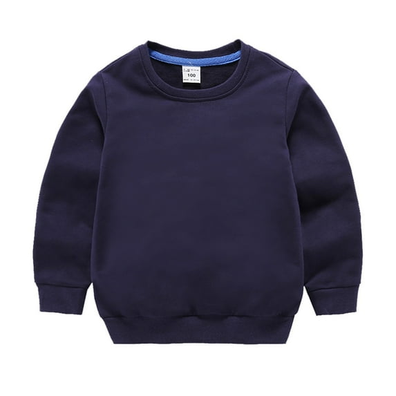 BOOMNY Toddler Boys Sweatshirts Solid Color Basic Sweatshirt For Boys Long Sleeve Warm Thermal Fall Winter Pullover Sweatshirts