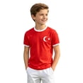 thumbnail image 1 of BOOMNY Toddler Boys Turkey Soccer T-Shirts Crew Neck Turkey Flag Graphic International Football Tshirts for Boy Soft Workout Tee Tops, 1 of 4