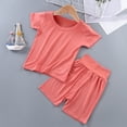 thumbnail image 1 of BOOMNY Toddler Girls 2 Peice Pajamas Sets Soft Short Sleeve Sleepwear Tops Shorts Pjs Set for Kids Cozy Loungewear Homewear, 1 of 2