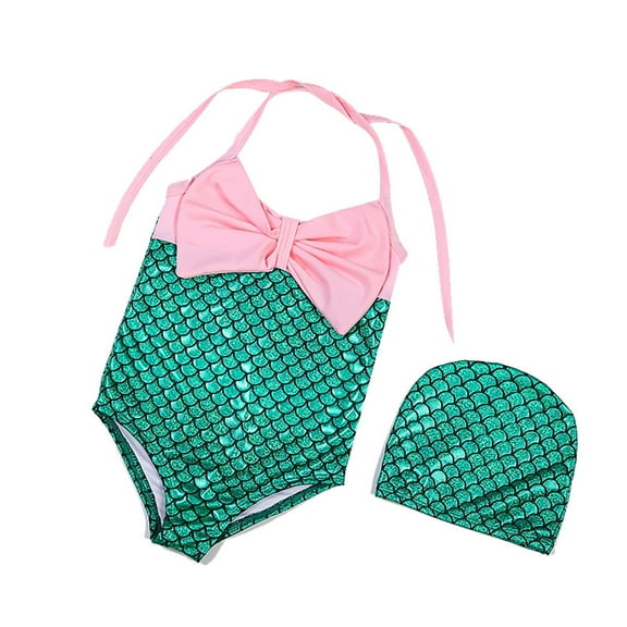 BOOMNY Toddler Girls 2 Peice Swimsuits Sleeveless Bathing Suit for Kids Fashion Graphic Lightweight Summer Sun Protection Swimwear