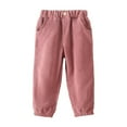 thumbnail image 1 of BOOMNY Toddler Girls Corduroy Pants Wide Leg Pants for Girl Trendy Solid Color Ribbed Elastic Waist Lightweight Loose Fit Soft Athletic Joggers With Pocket, 1 of 5