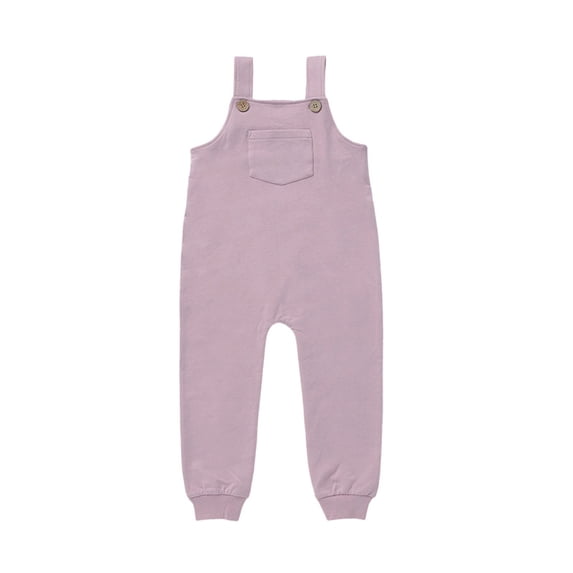 BOOMNY Toddler Girls Overalls Solid Sleeveless Jumpsuits for Kids Soft Baggy Fall Playsuits