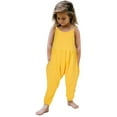 thumbnail image 1 of BOOMNY Toddler Girls Romper Solid Sleeveless Spaghetti Strap Jumpsuits for Kids Soft Baggy Jumpsuit With Pockets, 1 of 1