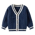 thumbnail image 1 of BOOMNY Toddler Infants Boys Girls Sweaters Long Sleeve School Uniform Knit Cardigan Sweater For Kids Thermal Fall Winter Knitwear, 1 of 3
