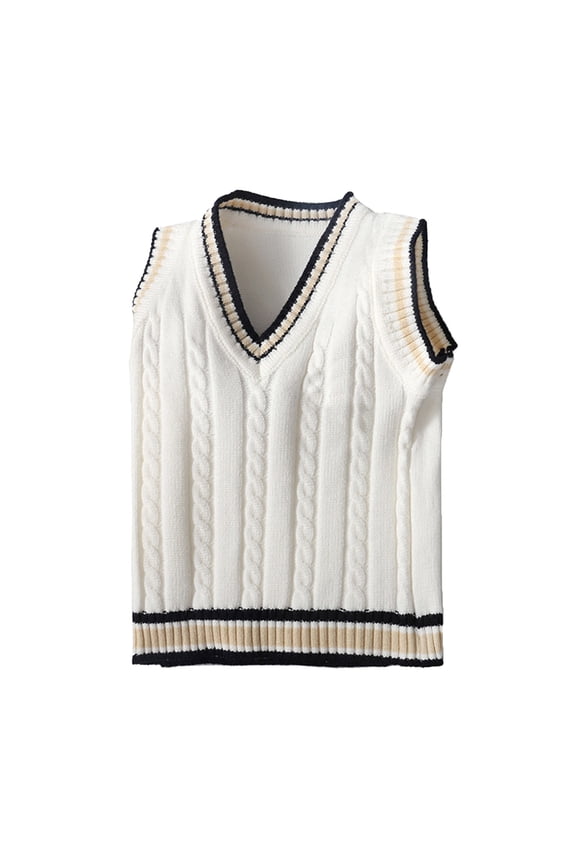 Toddler Infants Boys Girls Sweaters Sleeveless School Uniform Sweater Knitted Vest For Kids Thermal Fall Winter Knitwear