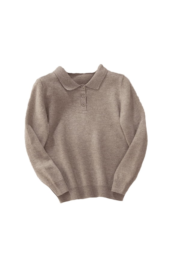 Toddler Infants Boys Polo Shirts Long Sleeve Buttons T Shirts for Boys Casual Solid Color Breathable Loose Fit Cozy Childrens Dailywear