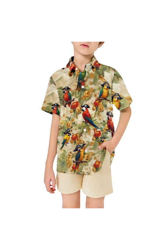 Toddler Infants Boys Polo Shirts Short Sleeve Buttons T Shirts for Boys Casual Graphic Breathable Loose Fit Cozy Childrens Summer Vacation Tees