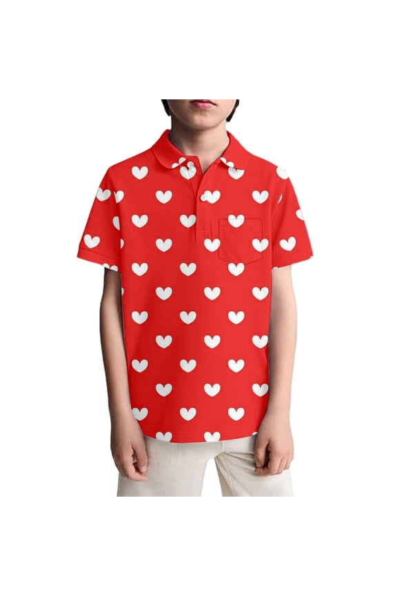 Toddler Boys Polo Shirts Short Sleeve T Shirts for Boys Polka Dot Graphic Breathable Loose Fit Cozy Childrens Dailywear
