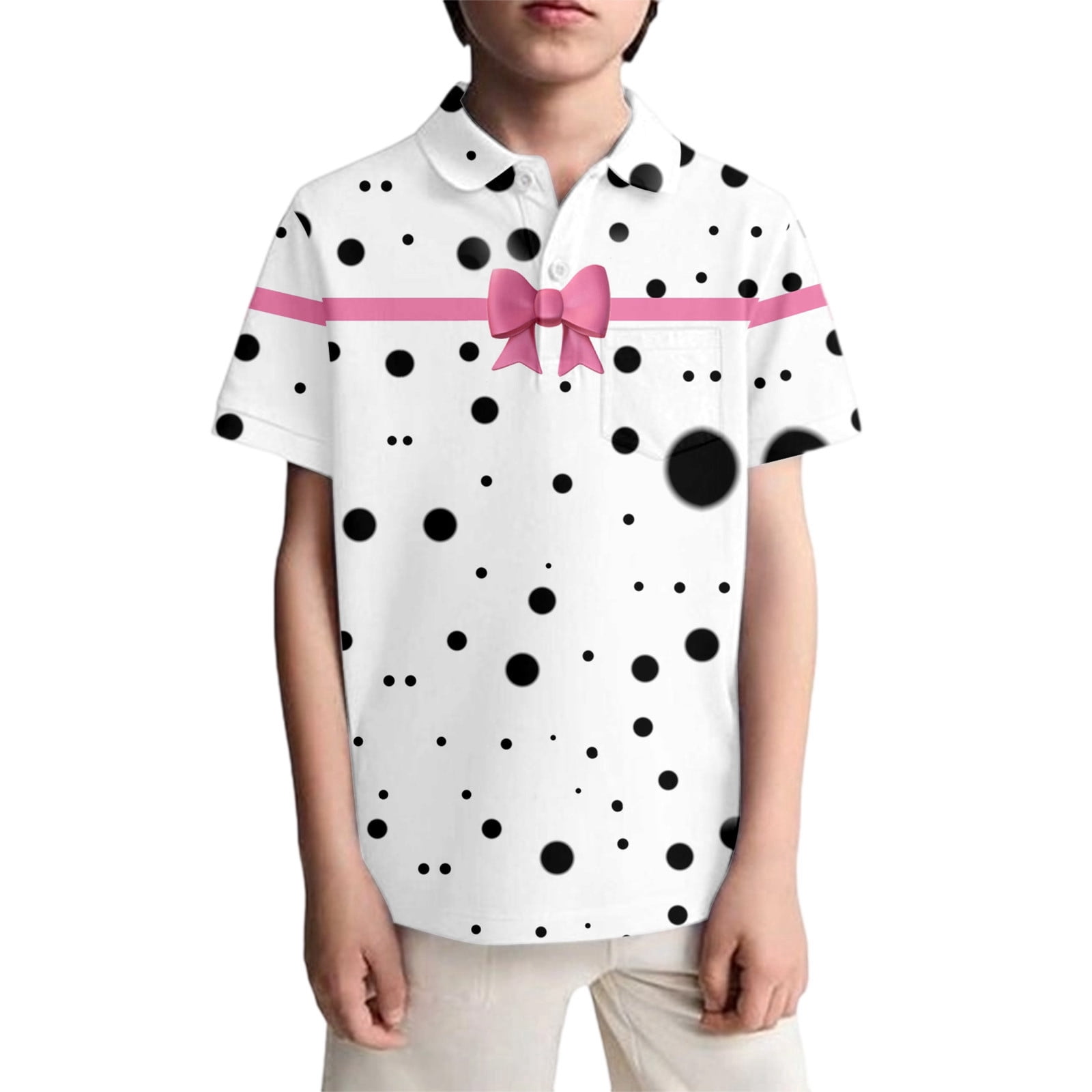 BOOMNY Toddler Boys Polo Shirts Short Sleeve T Shirts for Boys Polka ...