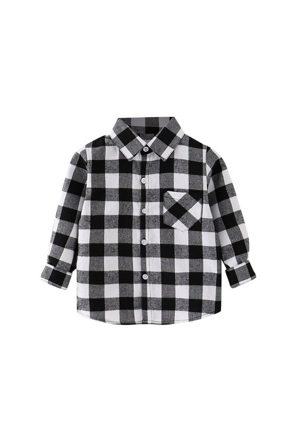Toddler Infants Boys Tshirts Long Sleeve T Shirts For Kids Casual Plaid Breathable Loose Fit Cozy Childrens Summer Tees