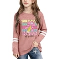 thumbnail image 1 of BOOMNY Toddler Girls Tshirts Long Sleeve T Shirts for Girls 100 Days Of School Letter Graphic Breathable Loose Fit Cozy Childrens Athletic Tees, 1 of 3