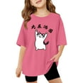 thumbnail image 1 of BOOMNY Toddler Girls Tshirts Short Sleeve T Shirts for Girls Cartoon Cat Graphic Breathable Loose Fit Cozy Childrens Dailywear, 1 of 4