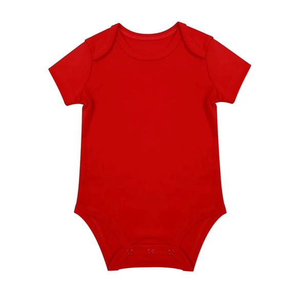 BOOMNY Unisex Baby Kids Bodysuit Romper Casual Solid Color Short Sleeve Bodysuit 0-3 Months