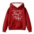 thumbnail image 1 of BOOMNY Unisex Boys Girls Hoodie Long Sleeve Hoodies For Girls Big Sister Letter Graphic Soft Fall Winter Hooded Sweatshirt, 1 of 3