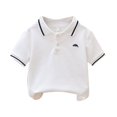 thumbnail image 1 of BOOMNY Unisex Boys Girls Polo Shirts Short Sleeve Buttons T Shirts for Boys Dinosaur Embroidery Breathable Loose Fit Cozy Childrens Dailywear, 1 of 7