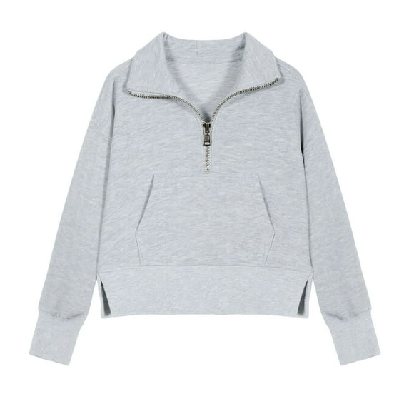 BOOMNY Unisex Boys Girls Sweatshirs Long Sleeve Sweatshirt For Girls Half Zip Solid Color Soft Fall Winter Pullover Tops