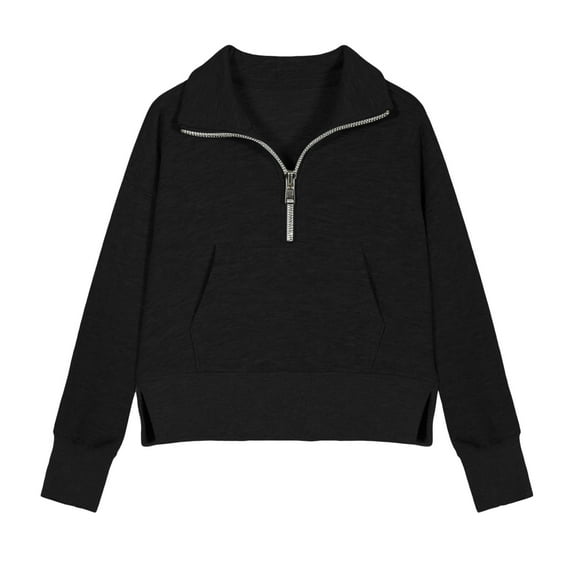 BOOMNY Unisex Boys Girls Sweatshirs Long Sleeve Sweatshirt For Girls Half Zip Solid Color Soft Fall Winter Pullover Tops