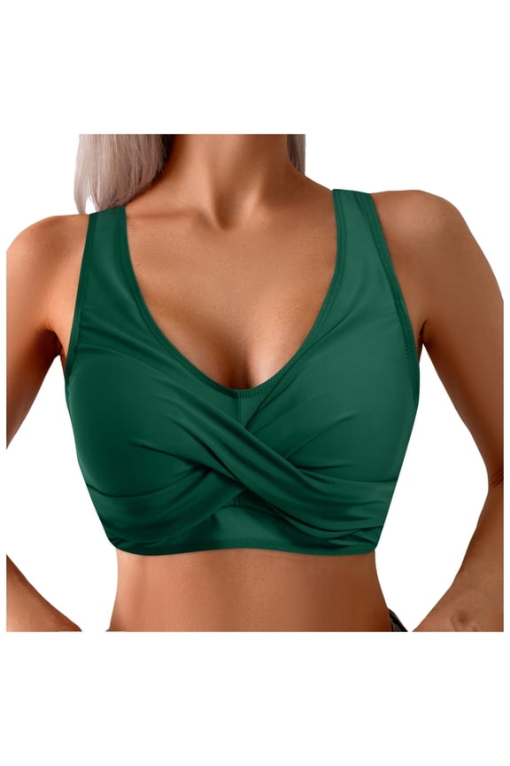 Women Underwire Bikini Top Push Up Swimsuit Top Bra For Women Leopard Spaghetti Straps Cozy Soft Bathing Suits