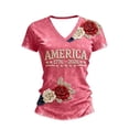 thumbnail image 1 of BOOMNY Women's 250 Anniversary Usa T Shirts Independence Day Tops Patriotic Usa Flag Graphic 4Th Of July Short Sleeve Tees for Women 1776-2026, 1 of 3