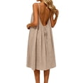 thumbnail image 1 of BOOMNY Women's Backless Cami Dress Spaghetti Strap Cami Lounge House Dresses Flowy Beach Summer Maxi Sundress, 1 of 8