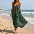 thumbnail image 1 of BOOMNY Women's Backless Cami Dress Spaghetti Strap Cami Lounge House Dresses Flowy Beach Summer Maxi Sundress, 1 of 7