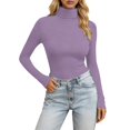 thumbnail image 1 of BOOMNY Women's Long Sleeve Base Tshirts Turtleneck Slim Fit T-Shirt Lightweight Fall Tee Tops for Women, 1 of 5