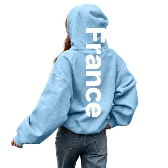 BOOMNY Women's Long Sleeve Hoodies Letter Graphic Pullover Hoodie for Women Trendy Casual Fall Winter Hooded Sweatshirts With Pocket