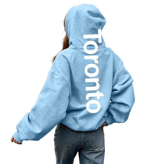 BOOMNY Women's Long Sleeve Hoodies Letter Graphic Pullover Hoodie for Women Trendy Casual Fall Winter Hooded Sweatshirts With Pocket