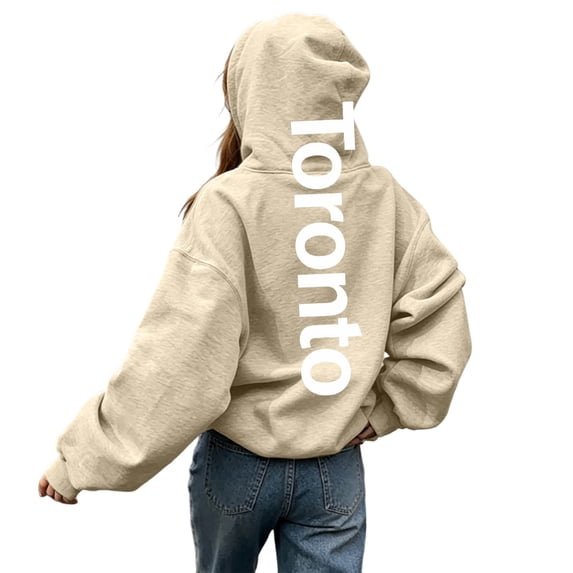 BOOMNY Women's Long Sleeve Hoodies Letter Graphic Pullover Hoodie for Women Trendy Casual Fall Winter Hooded Sweatshirts With Pocket