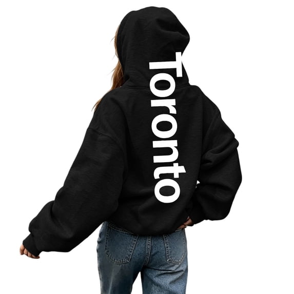 BOOMNY Women's Long Sleeve Hoodies Letter Graphic Pullover Hoodie for Women Trendy Casual Fall Winter Hooded Sweatshirts With Pocket