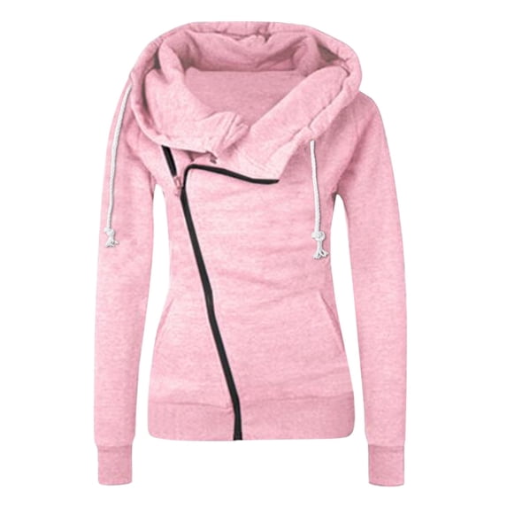 BOOMNY Women's Long Sleeve Hoodies Solid Pullover Hoodie for Women Trendy Zip Up Casual Fall Winter Hooded Sweatshirts With Pocket