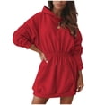 thumbnail image 1 of BOOMNY Women's Long Sleeve Hoodies Solid Thick Pullover Long Hoodie for Women Trendy Casual Fall Winter Hooded Sweatshirts, 1 of 7