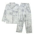 thumbnail image 1 of BOOMNY Women's Pajama Set 2 Peice Pajamas for Women Set Casual Graphic Long Sleeve Satin Pjs Tops Pants Sleepwear Outfit Cozy Soft Homewear Loungewear, 1 of 7