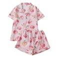 thumbnail image 1 of BOOMNY Women's Pajama Sets 2 Peice Pjs Set for Women Peach Graphic Short Sleeve Buttons Sleepwear Tops Shorts Homewear Loungewear Sets, 1 of 5