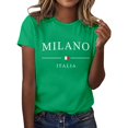 thumbnail image 1 of BOOMNY Women's Short Sleeve T-Shirts Crew Neck Italian Day Graphic Tshirts Summer Tee Tops for Women, 1 of 4