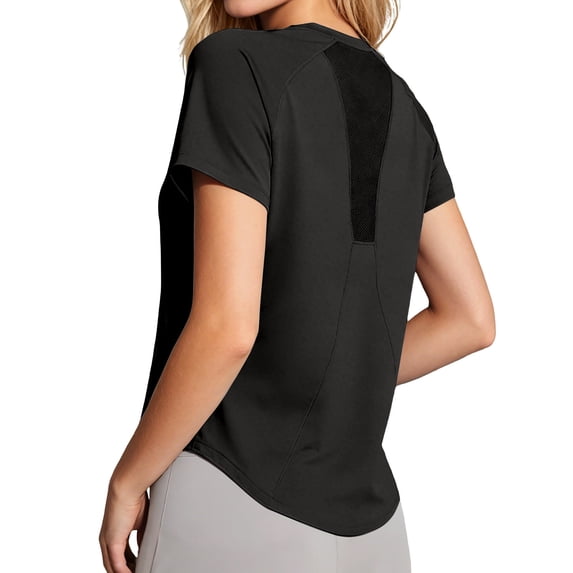 BOOMNY Women's Short Sleeve Workout Tshirts Crew Neck Breathable Yoga Tshirts Summer Athletic Tee Tops for Women