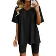 thumbnail image 1 of BOOMNY Womens 2 Peice Workout Shorts Sets Solid Short Sleeve Tops Gym Yoga Shorts Outfits for Women Summer Athletic Matching Sets, 1 of 9