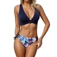 thumbnail image 1 of BOOMNY Womens Bikini Sets 2 Peice Swimsuit For Women Hawaii Graphic Swimwear Deep V Neck Low Rise Cozy Soft Bathing Suits, 1 of 8