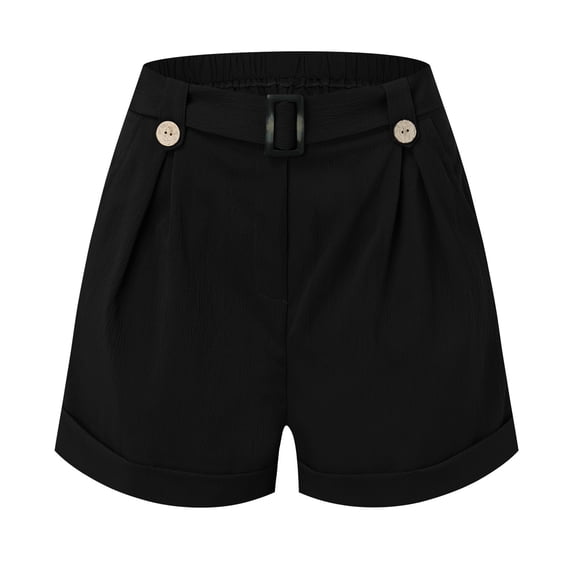 BOOMNY Womens Casual Shorts Elastic Wasit Baggy Shorts For Women Solid Color Lightweight Loose Fit Cozy Summer Dailywear